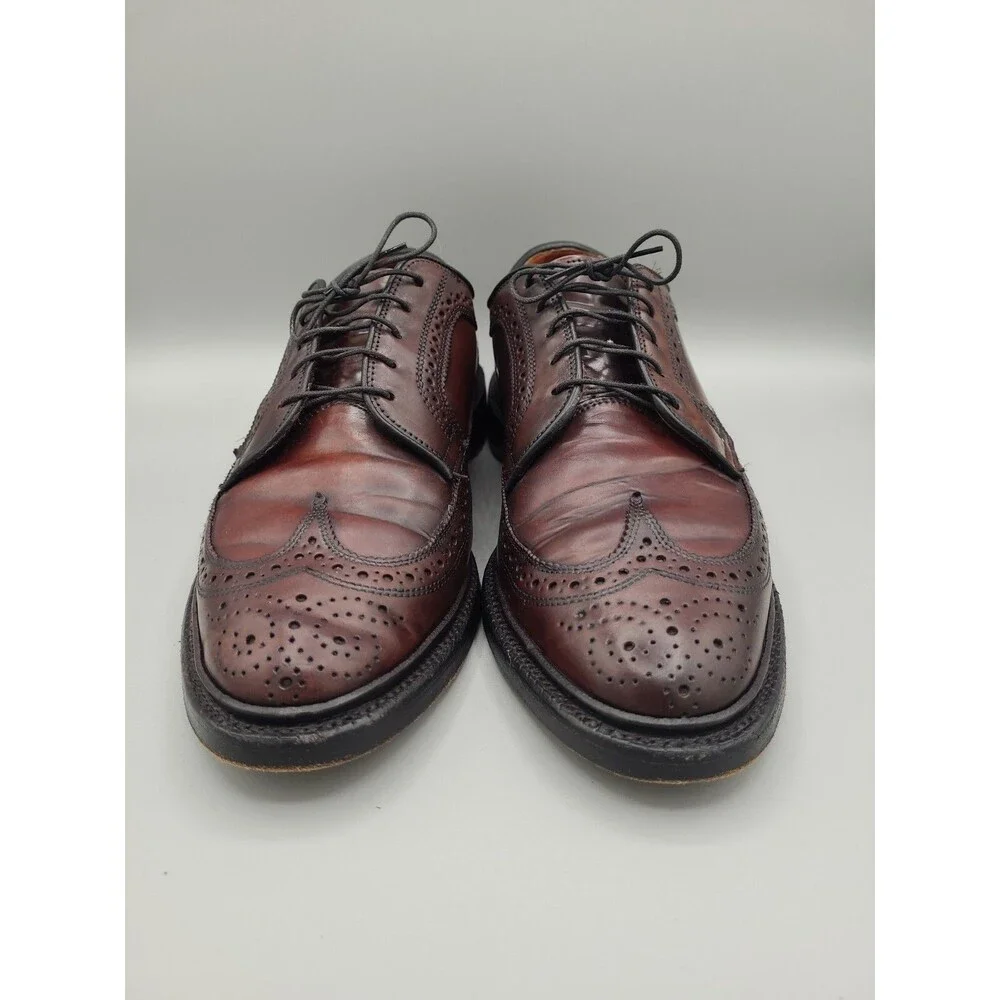 ALLEN EDMONDS 9097 MacNeil Burgundy Shell Cordovan Long Wing Oxford Shoes 8 D